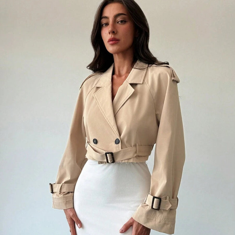 Trench coat beige cropped