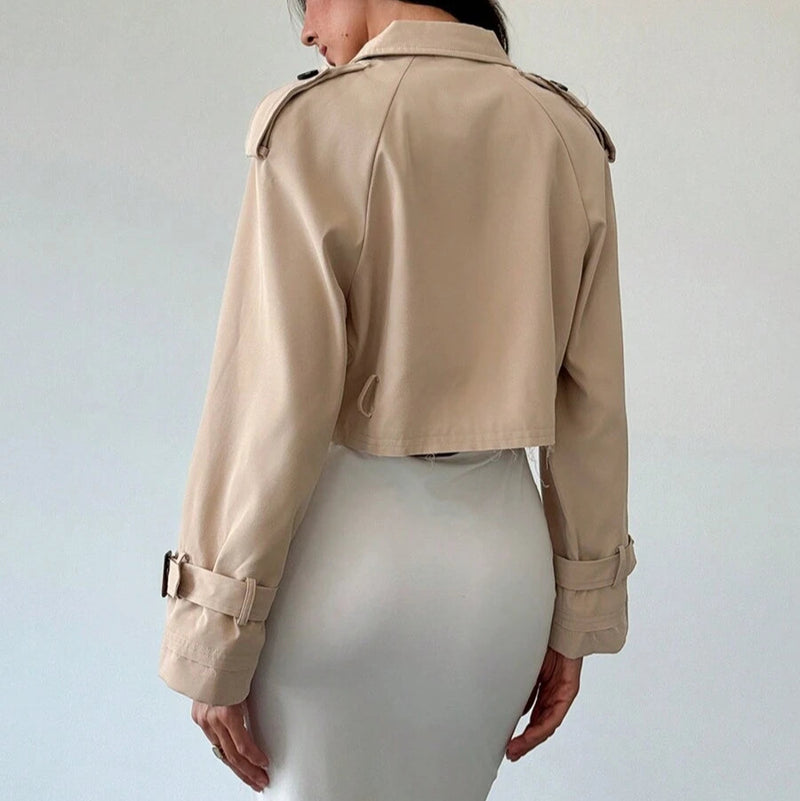 Trench coat beige cropped