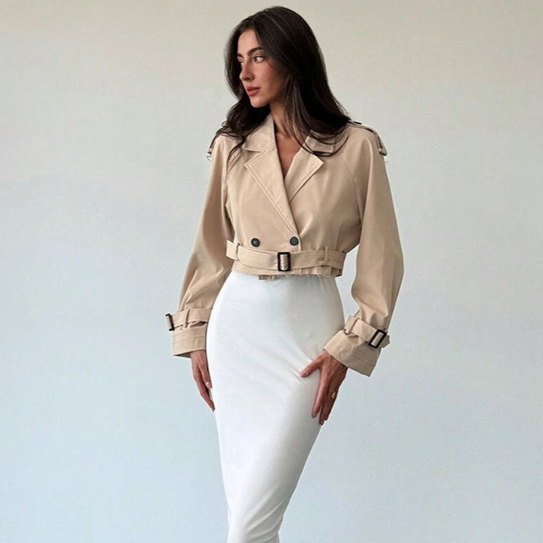 Trench coat beige cropped