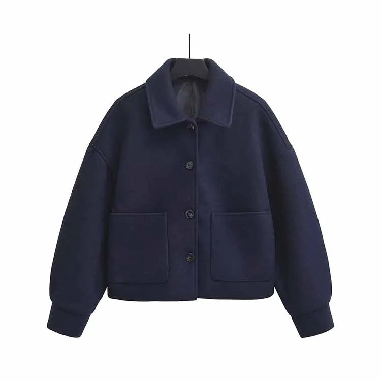 Manteau Minimaliste à Col Classique